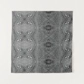 B&W Regen op groene lederen Ikat  Wandkleed (Voorkant (horizontaal))