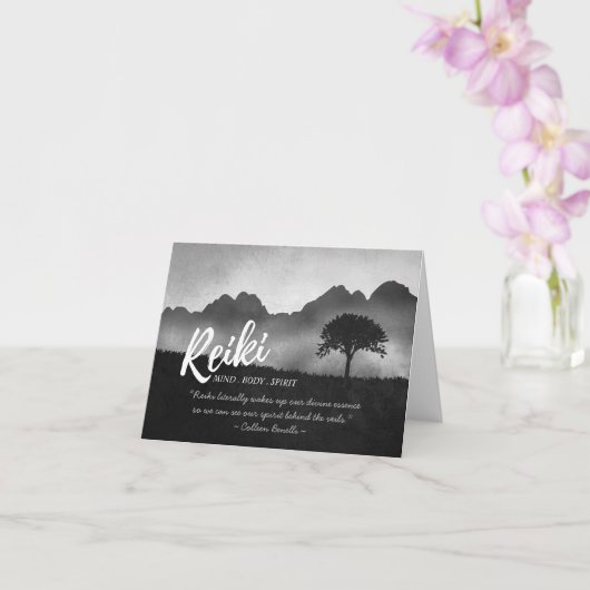 B&W Reiki Hoofd Yoga Mediation instructeur Citaten Kaart (Orchidee)