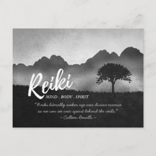 B&W Reiki Master Yoga Mediation instructeur Citate Briefkaart