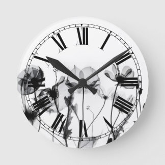 B&W Röntgenbloemen Ronde Klok
