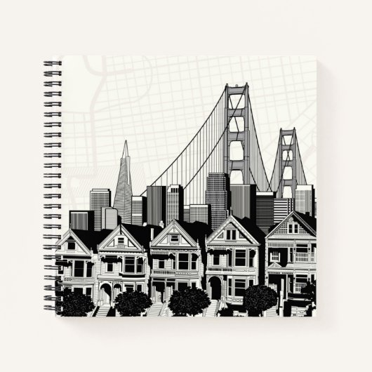 B&W San Francisco California Notitieboek (Voorkant)