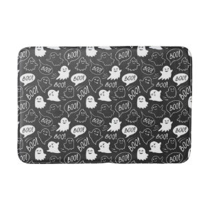 B&W Schattigee Doodle Halloween Patroon Badmat