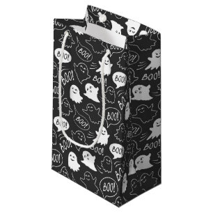 B&W Schattigee Doodle Halloween Patroon Klein Cadeauzakje