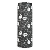 B&W Schattigee Doodle Halloween Patroon Thermosbeker (Achterkant)