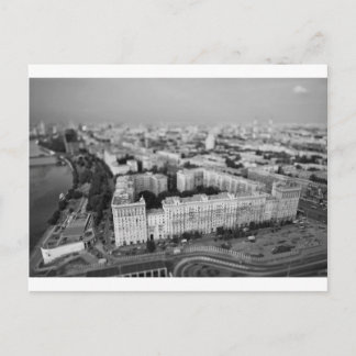B&W skyline Moskou Briefkaart