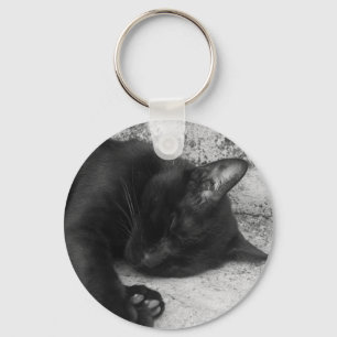B&W - Slaapkat Sleutelhanger