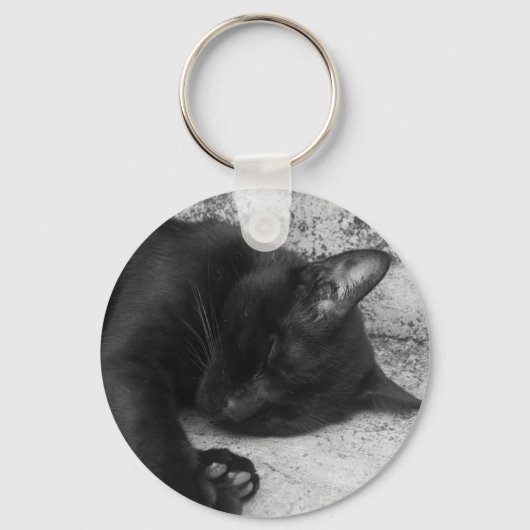 B&W - Slaapkat Sleutelhanger (Voorkant)