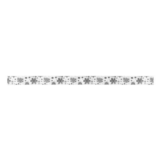  B&W Snowflake 1,5-inch Satin Ribbon Lint (Voorkant)
