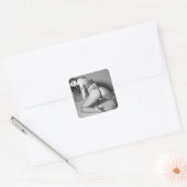 B&W Steaming Hot Beauful Babe Lingerie Model Vierkante Sticker (Envelop)