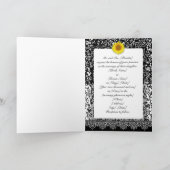 B&W Sunflower Weddding Invitation (Intérieur)