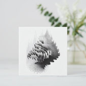 B&W Surreal Optical Illusion Abstract Tree Kaart (Staand voorkant)