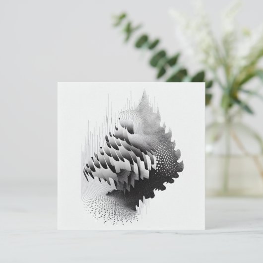 B&W Surreal Optical Illusion Abstract Tree Kaart (Staand voorkant)