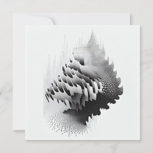 B&W Surreal Optical Illusion Abstract Tree Kaart (Voorkant)