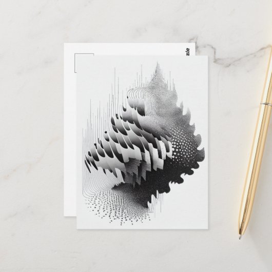 B&W Surreal Optical Illusion Abstract Tree Kaart (Voorkant / Achterkant in situ)