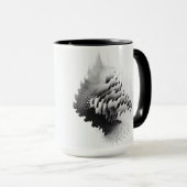 B&W Surreal Optical Illusion Abstract Tree Kaart Mok (Voorkant rechts)