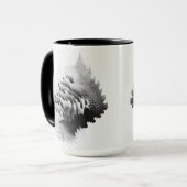 B&W Surreal Optical Illusion Abstract Tree Kaart Mok (Voorkant links)