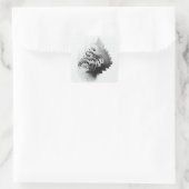B&W Surreal Optical Illusion Abstract Tree Kaart Vierkante Sticker (Tas)