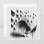 B&W Surreal Optical Illusion Abstracte Bos Kaart (Voorkant / Achterkant)