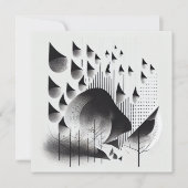 B&W Surreal Optical Illusion Abstracte Bos Kaart (Voorkant)