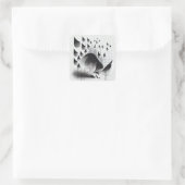 B&W Surreal Optical Illusion Abstracte Bos Kaart Vierkante Sticker (Tas)