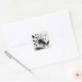 B&W Surreal Optical Illusion Abstracte Bos Kaart Vierkante Sticker (Envelop)