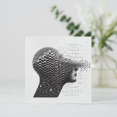 B&W Surreal Optical Illusion Vrouw Gezicht Kaart (Staand voorkant)