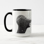 B&W Surreal Optical Illusion Vrouw Gezicht Kaart Mok (Links)