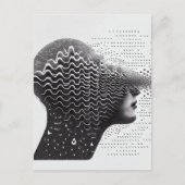 B&W Surreal Optique Illusion Carte Visage Femme (Devant)