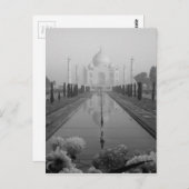 B&W Taj Mahal Briefkaart (Voorkant / Achterkant)