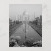 B&W Taj Mahal Briefkaart (Voorkant)