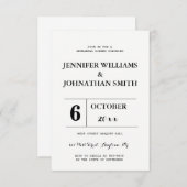 B & W typografie repetitie diner uitnodigingen (Voorkant / Achterkant)