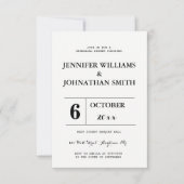 B&W typographie répétition dîner invitations (Devant)