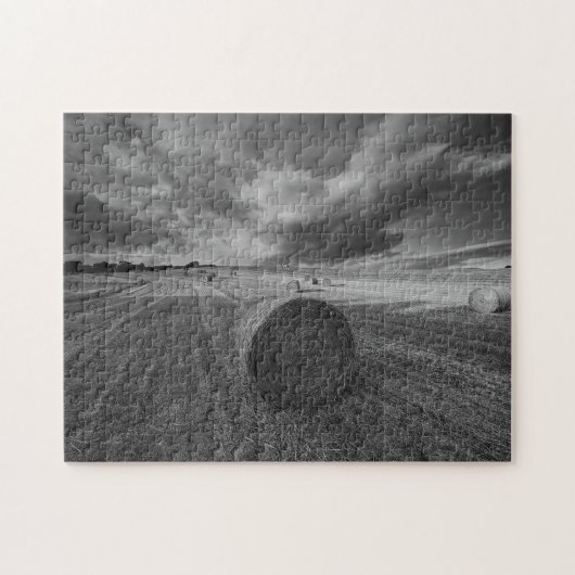 B&W-veld voor gerst Legpuzzel (Horizontaal)