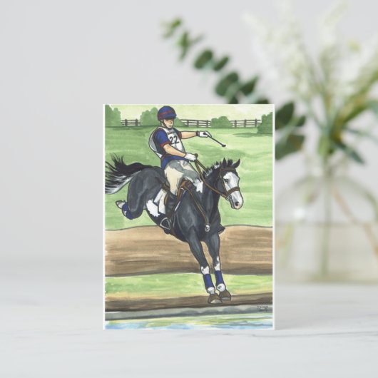B&W Verf Paard XC in water Uiteindelijk Briefkaart (Staand voorkant)