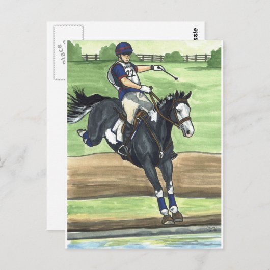 B&W Verf Paard XC in water Uiteindelijk Briefkaart (Voorkant / Achterkant)