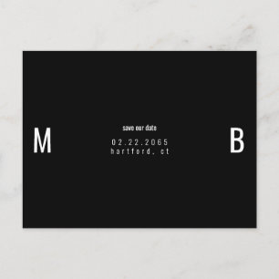 B/W Vet Monogram Opslaan Onze Datum Briefkaart
