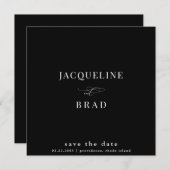 B/W Vierkante Chinoiserie Bruiloft Save the Date (Voorkant / Achterkant)