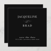 B/W Vierkante Chinoiserie Bruiloft Save the Date I (Voorkant / Achterkant)