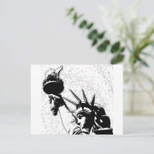 B&W Vrijheidsbeeld Briefkaart (Staand voorkant)