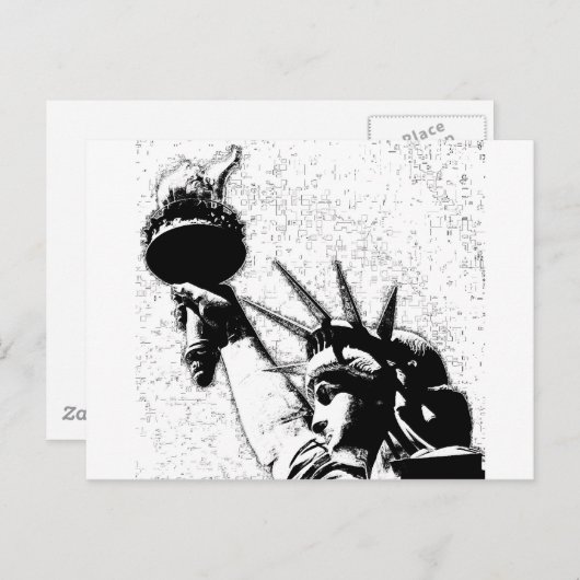 B&W Vrijheidsbeeld Briefkaart (Voorkant / Achterkant)