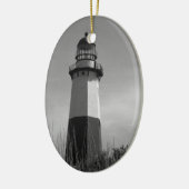 B&W - vuurtoren van Montauk - sierverband Keramisch Ornament (Links)