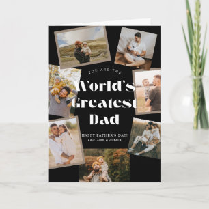 B & W Werelds Beste Papa 7 Foto Vaderdag Kaart