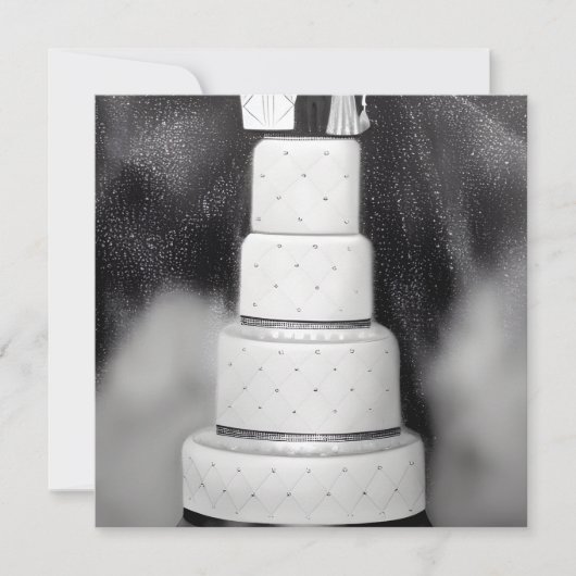 B&W White Retro Wedding Cake (Voorkant)