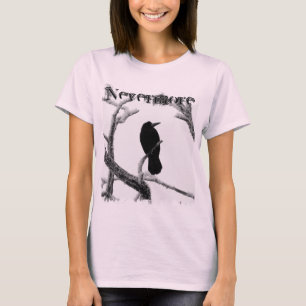 B&W Winter Raven Edgar Allan Poe Nevermore T-shirt