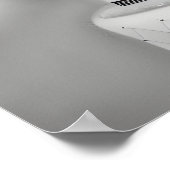 B&W Witte Retro Trouwtaart Poster (Hoek)