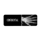 B&W X-ray Skelet Hand VERTROUWELIJKE labels (Voorkant)