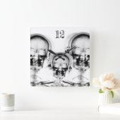 B&W X-Ray Vision Skeleton Muziek Hoofdtelefoon Vierkante Klok (Huis)