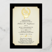 BA - Bachelor of Arts Degree College Graduation Folie Uitnodiging (Voorkant)