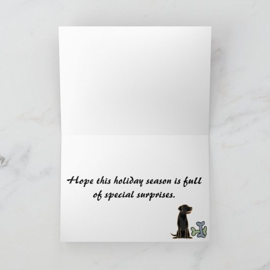 BA- Chocolade en Zwarte Labrador Kerst Kaarten (Binnen)