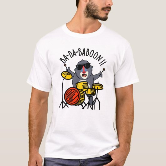 Ba-da-ba-boon Funny Baboon Pun T-shirt (Voorkant)
